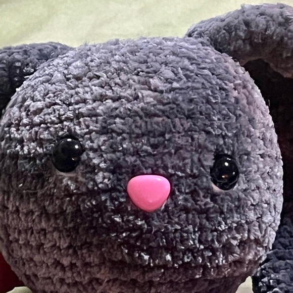 Adorable Bunny Rabbit Doll Handmade Soft and Cuddly Crochet Plush One of a Kind - Picture 8 of 8